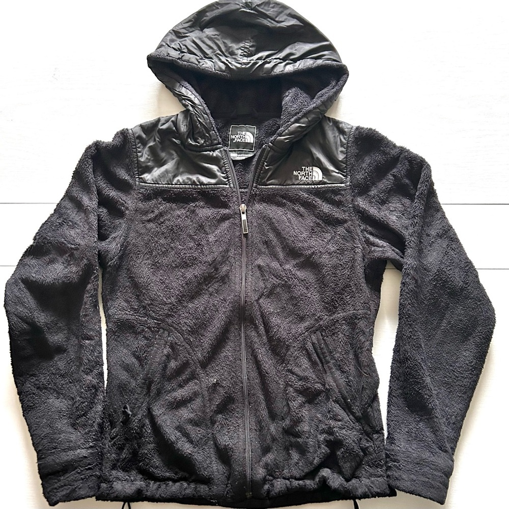 The North Face Black Hooded Fleece Jacket for woman -sz XS